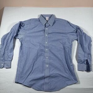 BROOKS BROTHERS PINSTRIPE BUTTON DOWN LONGSLEEVE TRADITIONAL FIT COLLARED SHIRT
